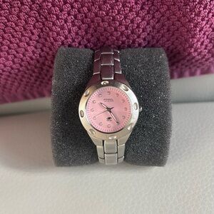 Fossil Women's Pink and Silver Watch